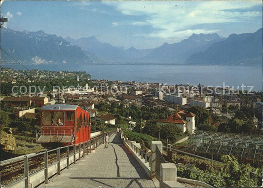 11695107 Vevey VD Funiculaire Vevey Chardonne Mt Pelerin Vue sur Vevey Vevey