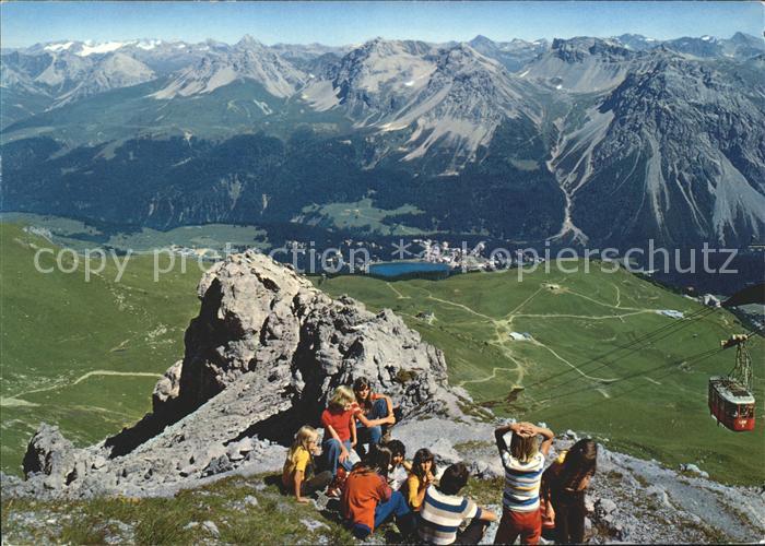 11695161 Arosa GR Panorama avec téléphérique Arosa Weisshorn Groupe de randonnée Arosa