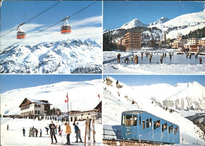 11696043 St Moritz GR Téléphérique Domaine skiable Corvigliabahn Patinoire de Saint-Moritz