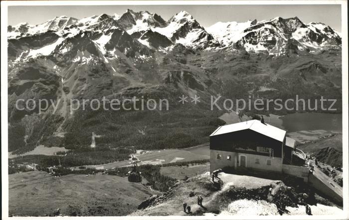 11698429 St Moritz GR Téléphérique Corviglia Piz Nair avec groupe Bernina St. Mori