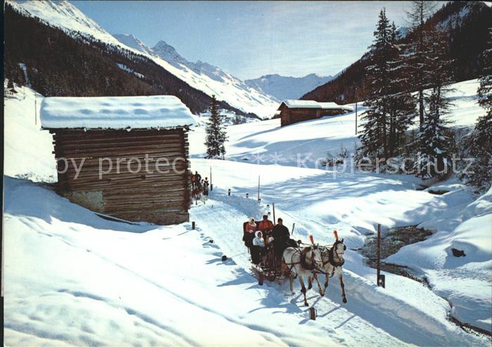 11703454 Davos GR Promenade en traîneau tiré par des chevaux sur la Dischmatal Davos Platz