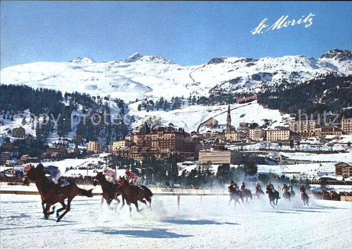 11703887 St Moritz GR avec Corviglia et Piz Nair Courses hippiques dans la neige St. Mori