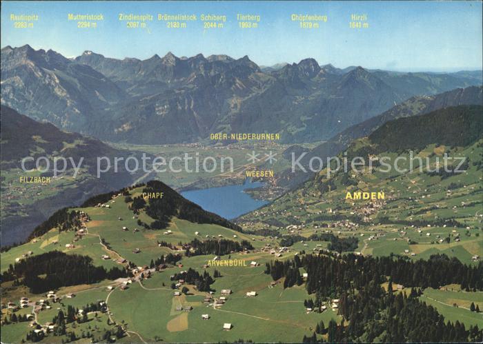 11712818 Amden SG photo aérienne avec Walensee Linthebene Glarner et Schwyzer A