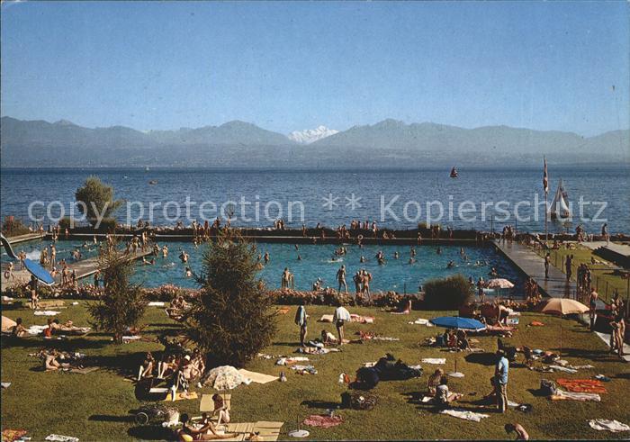 11713474 Morges La piscine et le Mont Blanc Morges