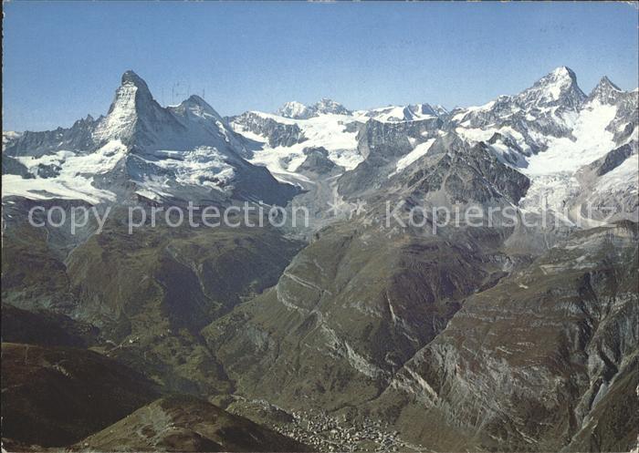 11715811 Zermatt VS photo aérienne Cervin Mont Blanc Dt Blanche