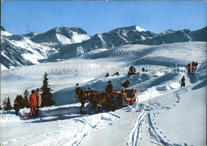 11702161 Arosa GR Arlenwaldstrasse Traîneau tiré par des chevaux Arosa