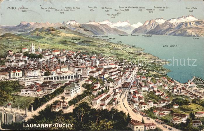 11733277 Lausanne VD Ochy et Lac Léman Plan panoramique Lausanne