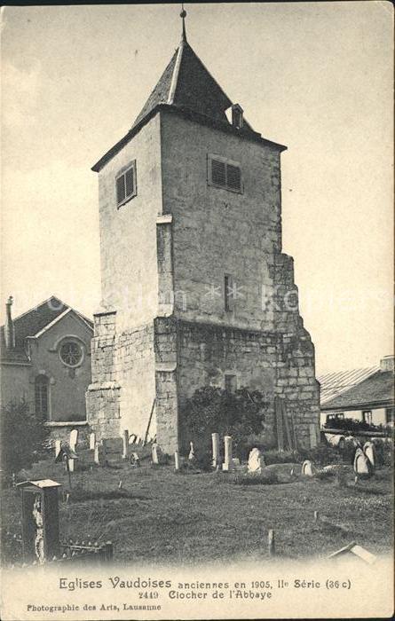 11733616 Lausanne VD Eglise Vaudoises anciennes en 1905 Clocher de l'Abbaye Laus