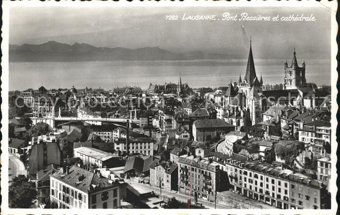 11731503 Lausanne VD Pont Bessières et Cathédrale Lausanne