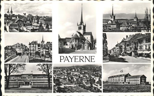 11731634 Payerne Panorama ville et rues de l'église de Payerne