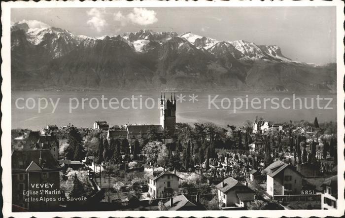 11731850 Vevey VD Eglise St Martin et les Alpes de Savoie Vevey