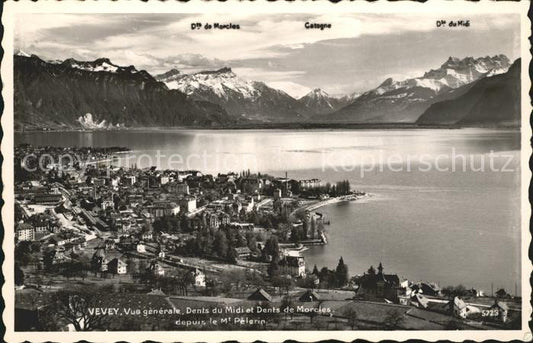 11731883 Vevey VD Vue générale et Dents du Midi Vevey