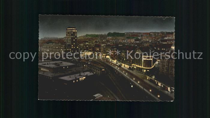 11731911 Lausanne VD Le Grand Pont et la Tour Métropole Bel Air la nuit Lausanne