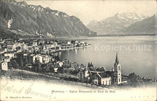 11732121 Montreux VD Eglise Allemande et Dent du Midi Montreux