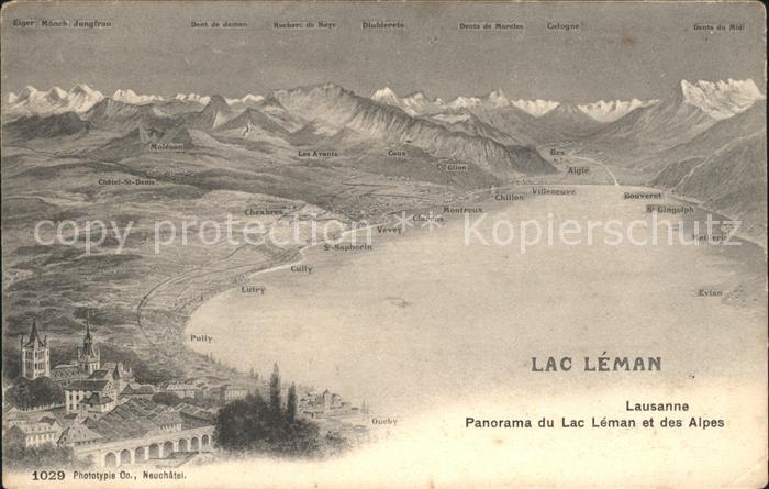 11732227 Lausanne VD Panorama du Lac Léman et des Alpes Lausanne