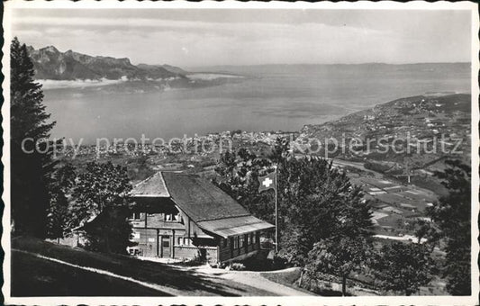 11736137 Vevey VD Restaurant des Pléiades et vue sur le Lac Léman Vevey VD