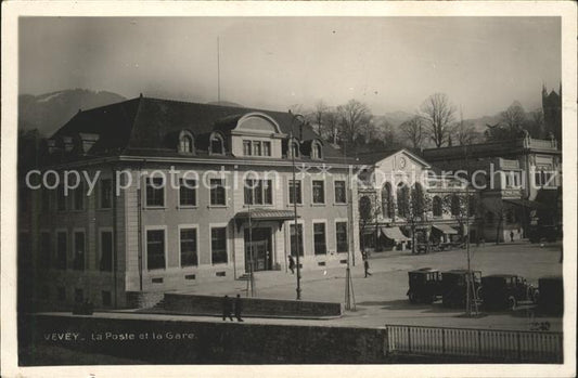 11736242 Vevey VD La Poste et la Gare Vevey VD