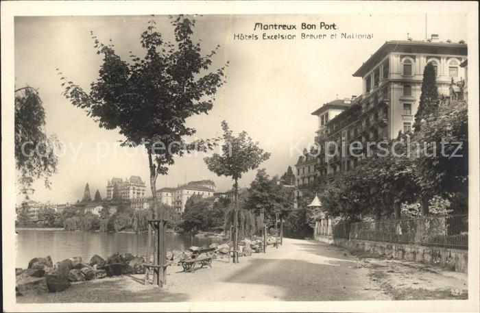 11736284 Montreux VD Bon Port Promenade Hôtels Excelsior Brauer et National Mont