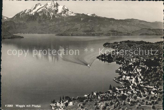 11736556 Weggis Vierwaldstaettersee Fliegeraufnahme Vierwaldstaettersee mit Pila