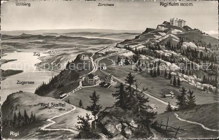 11741947 Rigi Kulm avec Staffel Uetliberg Lac de Zurich et panorama du lac de Zoug Rigi K