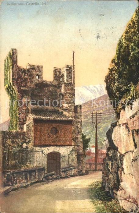 11747502 Bellinzona Castello Uri carte d'artiste Bellinzona