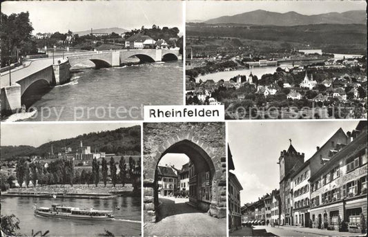 11749418 Rheinfelden AG Panorama Rheinbruecke Ferry Torbogen Strasse Rhein