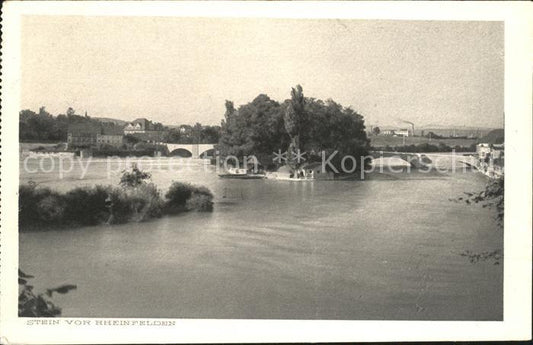 11749447 Rheinfelden AG Rheinbruecke Insel Stein Rheinfelden