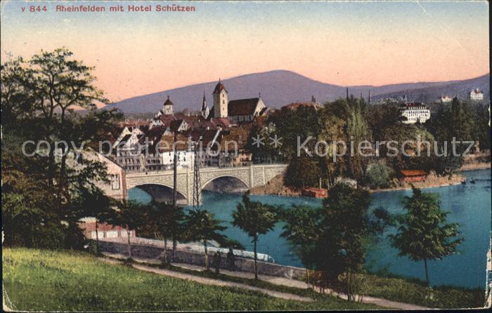 11749621 Rheinfelden AG Rheinbruecke avec l'hôtel Schuetzen Rheinfelden