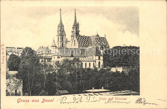 11754974 Basel BS Pfalz mit Muenster Basel BS