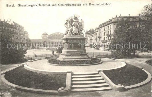 11754984 Basel BS Strassburger Denkmal Centralbahnplatz Bundesbahnhof Basel BS