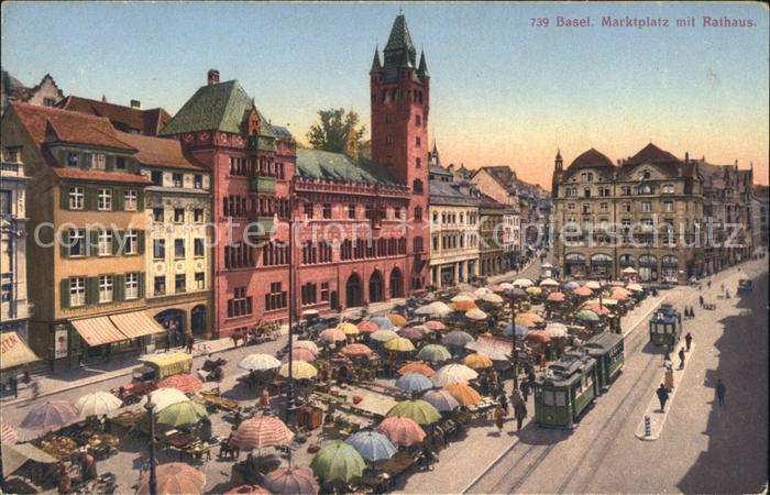 11755078 Bâle BS Place du Marché Hôtel de Ville Tram Basel BS