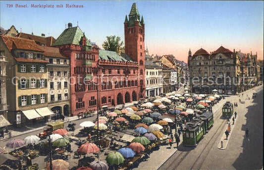 11755119 Bâle BS Place du Marché Hôtel de Ville Tram Basel BS