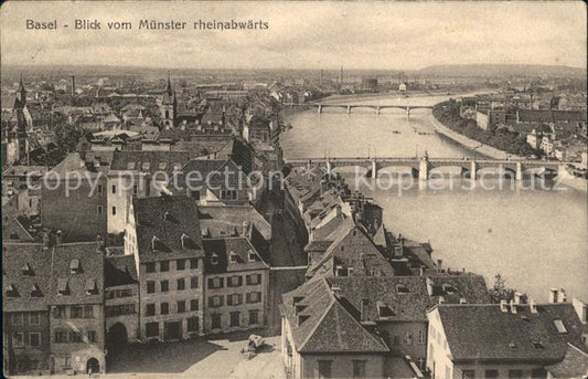 11755134 Bâle BS Vue depuis le Rhin de Münster jusqu'aux ponts Bâle BS