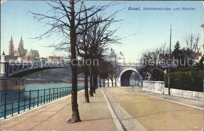 11755165 Basel BS Wettsteinbruecke Muenster Rheinufer Basel BS