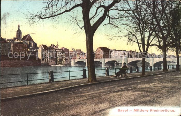 11755201 Basel BS Rheinufer Mittlere Rheinbrücke Basel BS