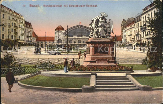 11755259 Basel BS Bundesbahnhof mit Strassburger Denkmal Basel BS