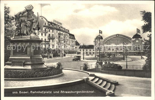 11755295 Basel BS Bahnhofplatz und Strassburger-Denkmal Basel BS