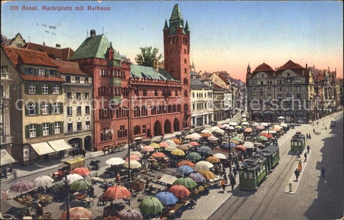 11755348 Bâle BS Place du Marché Hôtel de Ville Tram Basel BS