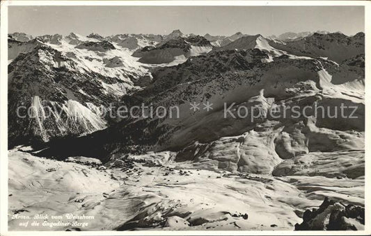 11738713 Arosa GR Vue du Weisshorn jusqu'aux montagnes engadinoises d'Arosa