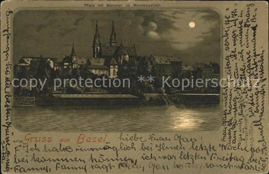 11739030 Basel BS Pfalz Muenster au clair de lune Basel BS