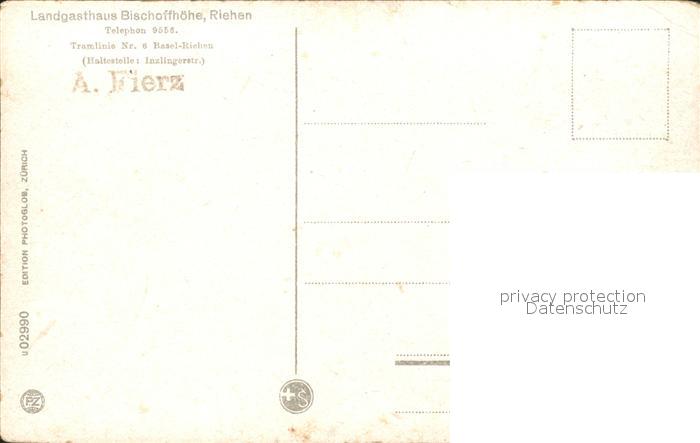 11739071 Riehen Landgasthaus Bischoffhoehe Litho Riehen