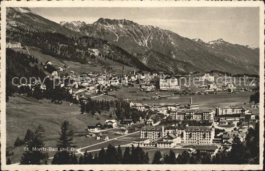 11780970 St Moritz Bad GR et village vue totale sur St Moritz