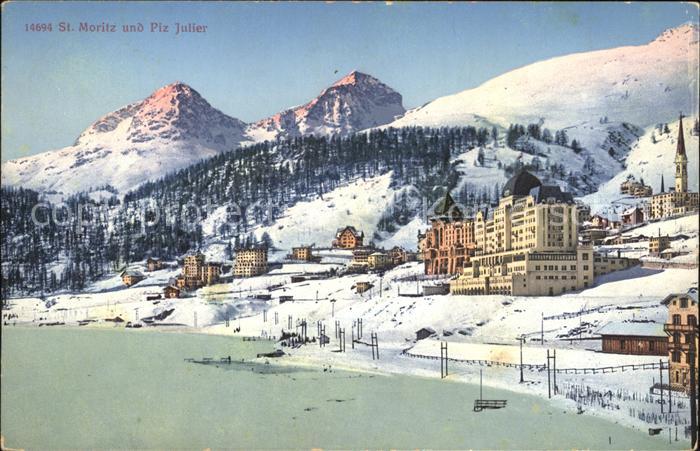 11758484 St Moritz GR Lac avec Piz Julier St. Moritz