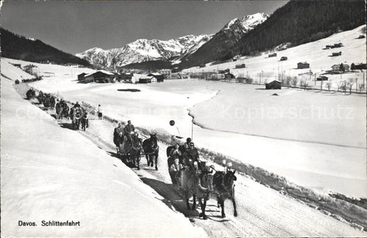 11759200 Davos GR Traîneau tiré par des chevaux Davos GR