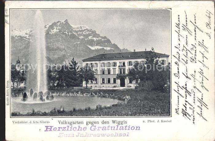 11759216 Glarus GL Volksgarten Wiggis Carte du Nouvel An Glarus GL