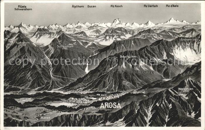 11773155 Arosa GR Panorama Piz Kesch Piz d Aela Flueela Schwarzhorn Arosa