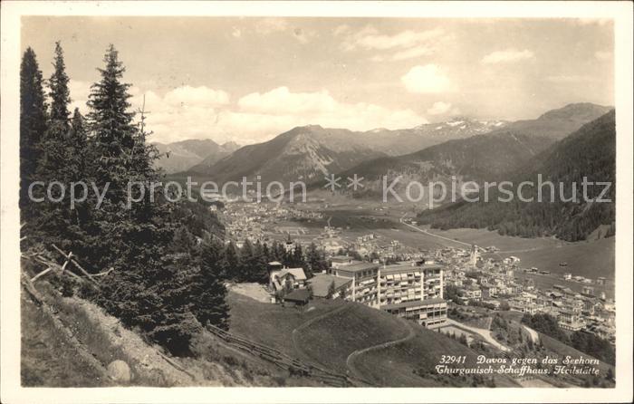 11773347 Davos GR gegen das Seehorn Thurgauisch Schffhaus Heilstaette Davos Plat