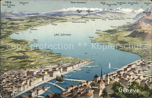 11754557 Genève GE et Lac Léman Vue aérienne Genève