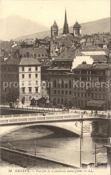 11754667 Genève GE Vue sur la Cathédrale Saint Jean Genève