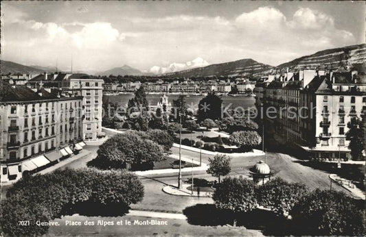 11754669 Genève GE Place des Alpes et le Mont Blanc Genève